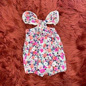 Cat & jack adjustable floral romper 3-6months